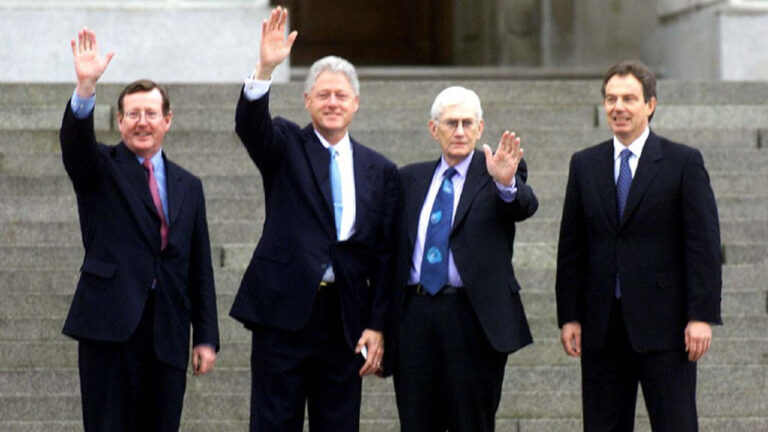 Clinton and Blair hail Trimble’s legacy of peace in Northern Ireland